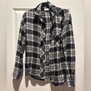 No Boundaries Black and White Plaid Button Down Shirt